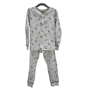 Hanna Anderson Youth Unisex 2 Piece Winter Christmas Theme Pajamas Organic Sz 5